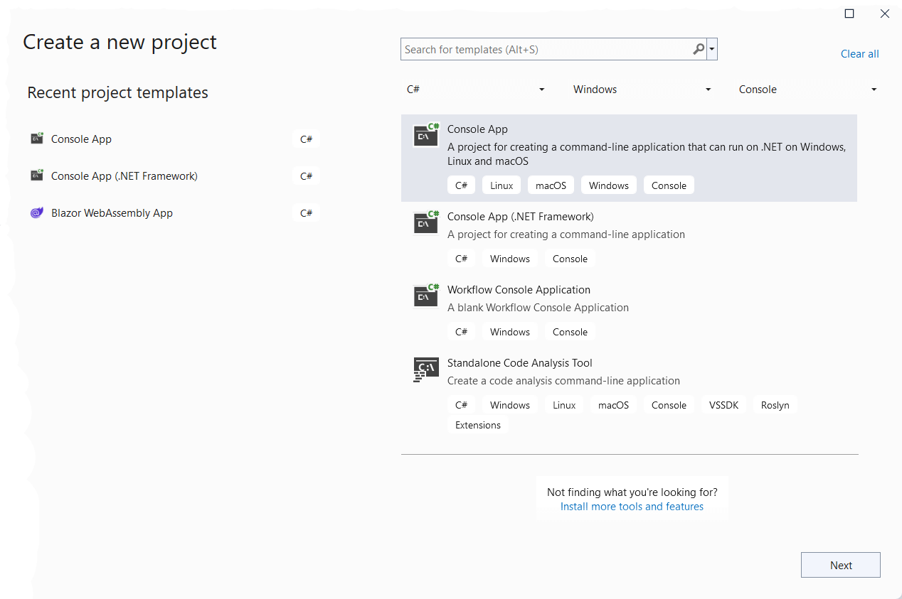 Create a .NET Core Console application