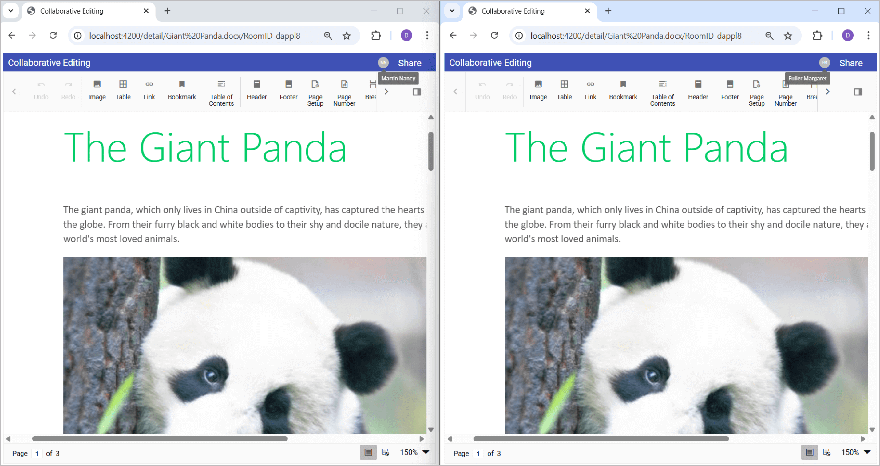 Enabling real-time collaborative document editing
